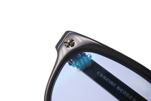 画像をギャラリービューアに読み込む, CHROME HEARTS クロムハーツ VAGILANTE ヴィジランテ アイウェア メガネフレーム 54-19-149 ブラック シルバー ブルーレンズ 美品 中古 4c072471