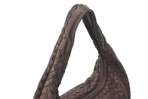 BOTTEGA VENETA ボッテガヴェネタ イントレチャート ホーボー ワンショルダーバッグ 115653-V0013 2040 レザー ブラウン 美品 中古 4c072472bv