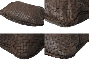 BOTTEGA VENETA ボッテガヴェネタ イントレチャート ホーボー ワンショルダーバッグ 115653-V0013 2040 レザー ブラウン 美品 中古 4c072472bv