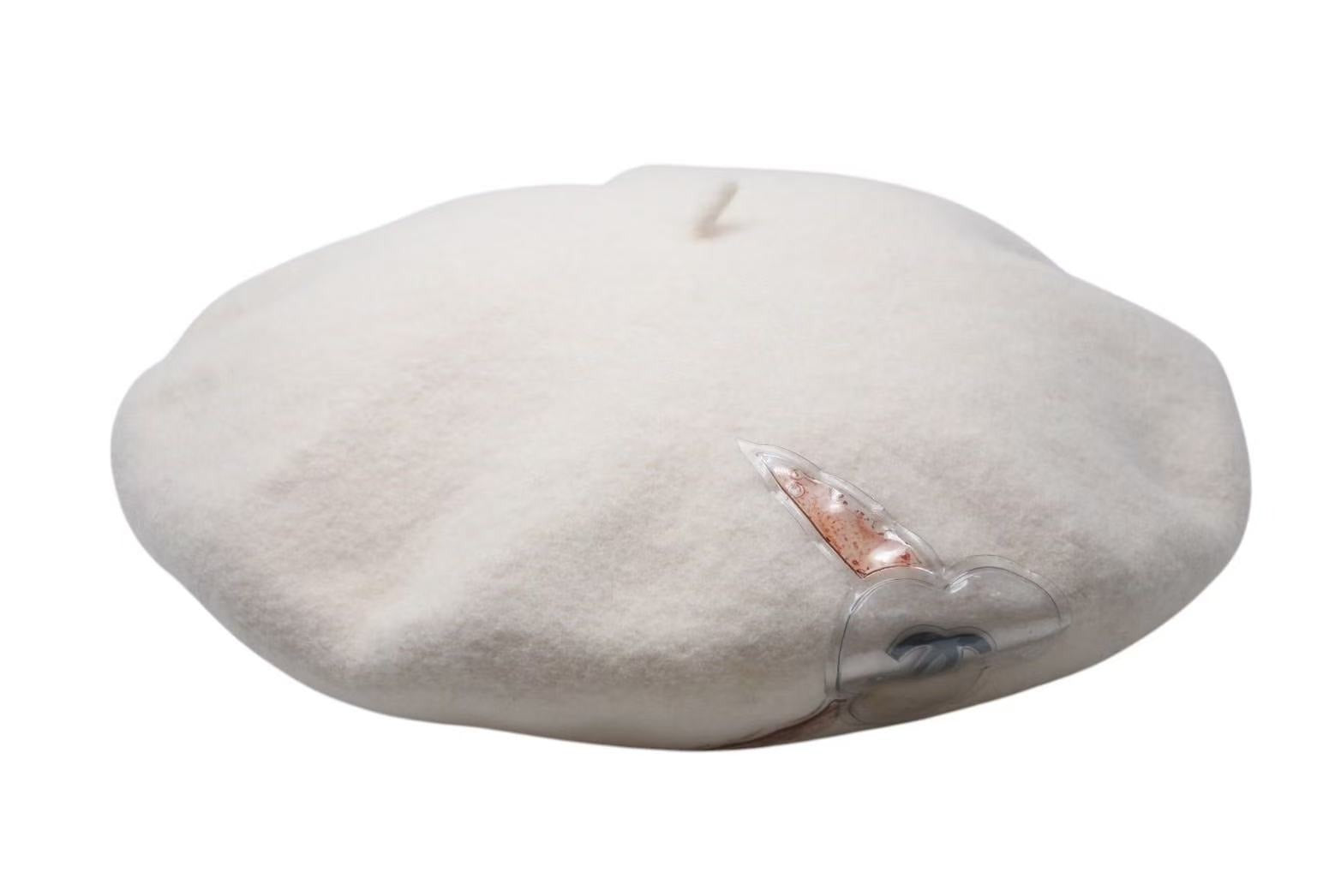 極美品 CHANEL シャネル ココマーク カメリア ベレー帽 帽子 フラット