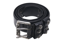 Load image into Gallery viewer, CHROME HEARTS クロムハーツ ダブルピン ローラーベルト サイズ40 クロスボール ブラック レザー シルバー925 美品 中古 4c072475