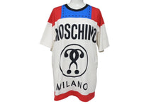 Load image into Gallery viewer, 極美品 MOSCHINO モスキーノ ロゴ プリント Tシャツ ホワイト レッド ブルー コットン サイズ XXS 中古 4c072479