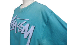 Load image into Gallery viewer, STUSSY ステューシー 半袖シャツ 80`s USA製 OLD STUSSY ステューシー オールド ブルー グリーン L 中古 美品 4c072481