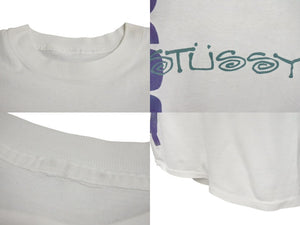 STUSSY ステューシー 半袖シャツ 90`s USA製 OLD STUSSY Inter National Stussy Tribe ステューシー オールド ホワイト 中古 美品 4c072483