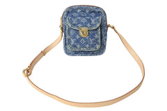 LOUIS VUITTON Camera Bag Shoulder Bag Monogram Denim M95348 Blue Gold Hardware Good Condition Used 4c072485