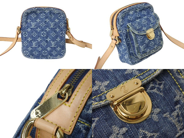 LOUIS VUITTON Camera Bag Shoulder Bag Monogram Denim M95348 Blue Gold Hardware Good Condition Used 4c072485