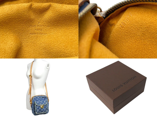 LOUIS VUITTON Camera Bag Shoulder Bag Monogram Denim M95348 Blue Gold Hardware Good Condition Used 4c072485