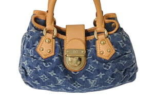 LOUIS VUITTON ルイヴィトン モノグラムデニム プリ―ティ ハンドバッグ ブルー M95020 美品 中古 4c072486