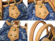 Load image into Gallery viewer, LOUIS VUITTON ルイヴィトン モノグラムデニム プリ―ティ ハンドバッグ ブルー M95020 美品 中古 4c072486