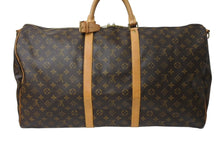 画像をギャラリービューアに読み込む, LOUIS VUITTON ルイヴィトン キーポルバンドリエール60 ボストンバッグ M41412 モノグラム PVC ヌメ革 ブラウン 美品 中古 4c072488
