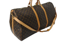 画像をギャラリービューアに読み込む, LOUIS VUITTON ルイヴィトン キーポルバンドリエール60 ボストンバッグ M41412 モノグラム PVC ヌメ革 ブラウン 美品 中古 4c072488