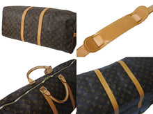 画像をギャラリービューアに読み込む, LOUIS VUITTON ルイヴィトン キーポルバンドリエール60 ボストンバッグ M41412 モノグラム PVC ヌメ革 ブラウン 美品 中古 4c072488