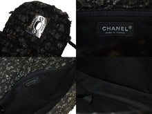 Load image into Gallery viewer, CHANEL シャネル マトラッセ ショルダーバッグ ココマーク 15番台 ツイード ラムレザー ブラック シルバー金具 美品 中古 4c072500