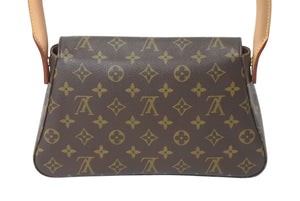 新品同様 LOUIS VUITTON ルイヴィトン モノグラム ミニルーピング ショルダーバッグ M51147 PVC レザー ブラウン 中古 4c072502