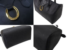 画像をギャラリービューアに読み込む, ChristianDior クリスチャンディオール ヴィンテージ ミニボストンバッグ レザー PVC ブラック ゴールド金具 美品 中古 4c072509