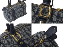 Load image into Gallery viewer, ChristianDior クリスチャンディオール トロッター ハンドバッグ PZ1002 キャンバス レザー ネイビー グレー ゴールド 美品 中古 4c072511