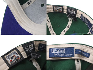 Newera ニューエラ Polo Ralph lauren ポロラルフローレン キャップ 帽子 49FORTY ポリエステル グリーン ホワイト L 美品 中古 4c072535