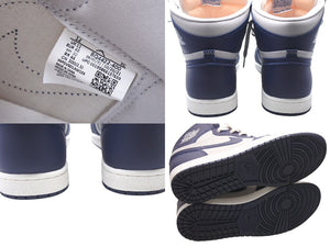 極美品 NIKE ナイキ AIR JORDAN1 エアージョーダン 1 High 85 Georgetown ネイビー グレー サイズ30 中古 4c072539