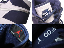 Load image into Gallery viewer, NIKE ナイキ AIR JORDAN1 エアージョーダン 1 High OG White Midnight Navy 2020 ホワイト ネイビー サイズ30 美品 中古 4c072541