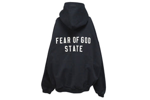 ESSENTIALS エッセンシャル FEAR OF GOD STATE パーカー フーディ ジップ アップ RN090233 ブラック ホワイト XL 美品 中古 4c072550