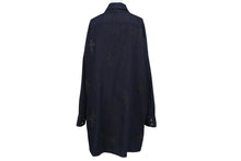 画像をギャラリービューアに読み込む, CHROME HEARTS クロムハーツ Mahal Kita デニム 長袖シャツ インディゴ クロスパッチ マハルキタ シルバー金具 サイズS 美品 中古 4c072580