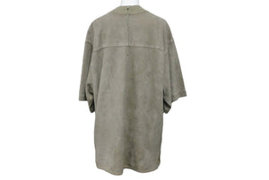 HERMES Indian Aboriginal Short Sleeve T-shirt Tops Suede Leather Khaki Brown Good Condition Used 4c072584