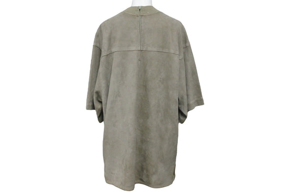 HERMES Indian Aboriginal Short Sleeve T-shirt Tops Suede Leather Khaki Brown Good Condition Used 4c072584