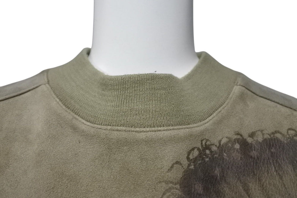 HERMES エルメス インディアン 先住民 半袖Tシャツ トップス スウェードレザー カーキ ブラウン 美品 中古 4c072584