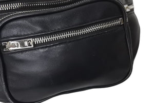 Alexander Wang アレキサンダーワン ベルトショルダーバッグ シルバー ボディバック ラムレザー ブラック 美品 中古 4c072586