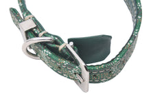 画像をギャラリービューアに読み込む, GOYARD ゴヤール 首輪 リード ペット用 ヘリンボーン グリーン PVC レザー シルバー金具 美品 中古 4c072587