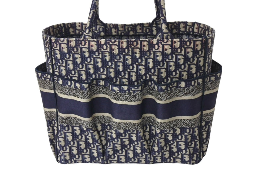 Christian Dior クリスチャンディオール ブックトート トートバッグ 50-MA-0230 オブリーク ネイビー キャンバス 良品 中古 4c072588