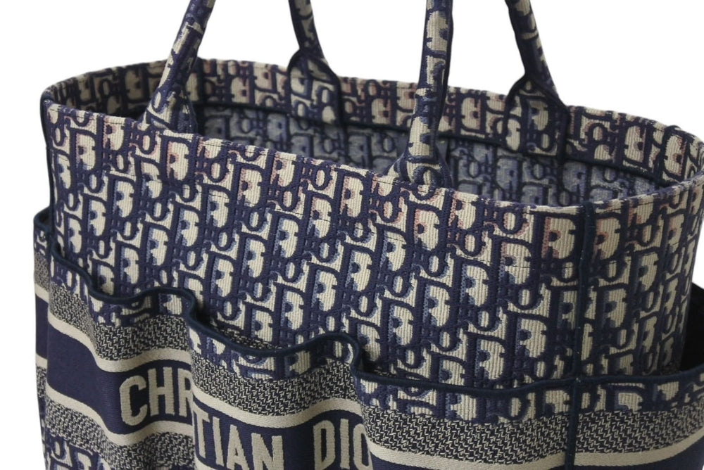 Christian Dior クリスチャンディオール ブックトート トートバッグ 50-MA-0230 オブリーク ネイビー キャンバス 良品 中古 4c072588