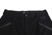 Load image into Gallery viewer, Y-3 ワイスリー サルエル ワイド パンツ 七分丈 サンプル ブラック コットン アディダス 撥水加工 ロゴ ボトムス サイズM 美品 中古 4c072598