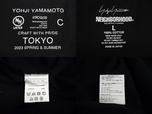 YOHJI YAMAMOTO ヨウジヤマモト NEIGHBORHOOD ネイバーフッド 半袖Tシャツ HZ-T61-286 コットン ブラック サイズL 美品 中古 4c072599