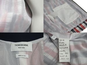 THOM BROWNE トムブラウン ブルゾン ジャケット サンプル サイズ1 チェック柄 ブラック レッド 美品 中古 4c072607