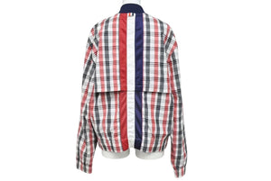 THOM BROWNE トムブラウン ブルゾン ジャケット サンプル サイズ1 チェック柄 ブラック レッド 美品 中古 4c072607