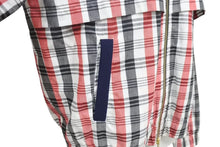 Load image into Gallery viewer, THOM BROWNE トムブラウン ブルゾン ジャケット サンプル サイズ1 チェック柄 ブラック レッド 美品 中古 4c072607