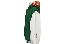 Load image into Gallery viewer, 極美品 A Bathing Ape アベイシングエイプ TIGER タイガー ワッペン スタジアムジャケット コットン グリーン ホワイト M 中古 4c072616