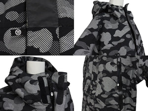 A BATHING APE アベイシングエイプ BAPE 総柄 マウンテンパーカー フーデッド ジップアップ ジャケット 001LJE301013X 美品 中古 4c072618