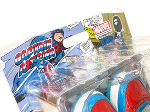 A BATHING APE アベイシングエイプ × MARVEL スニーカー BAPE サイズ8 ブルー レッド M191903 美品 中古 4c072622