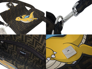 新品未使用 FENDI フェンディ ポケモン カイリュー ショルダーバッグ マンマバケット ブラウン ズッカ柄 8BR600-AR1T-F1NPJ 中古 4c072623