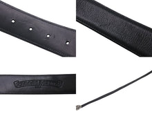 画像をギャラリービューアに読み込む, CHROME HEARTS クロムハーツ 1.5クラシックオーバルクロス レザーベルト サイズ39 1989/00 sterling刻印 レザー 美品 中古 4c072627