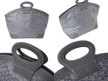 Load image into Gallery viewer, GOYARD ゴヤール ベルーガMM ハンドバッグ トートバッグ グレー PVC レザー ヘリンボーン シルバー金具 美品 中古 4c072631