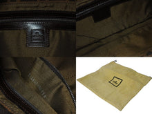 画像をギャラリービューアに読み込む, FENDI フェンディ マンマバケット ワンショルダーバッグ ズッカ柄 コットンキャンバス レザー シルバー金具 ブラウン 美品 中古 4c072640