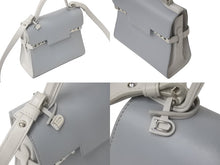 画像をギャラリービューアに読み込む, Delvaux デルボー タンペートPM 2WAYバッグ ハンドバッグ ショルダーバッグ レザー グレー シルバー金具 美品 中古 4c072642