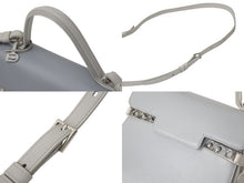 画像をギャラリービューアに読み込む, Delvaux デルボー タンペートPM 2WAYバッグ ハンドバッグ ショルダーバッグ レザー グレー シルバー金具 美品 中古 4c072642