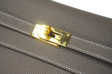 Load image into Gallery viewer, 極美品 エルメス HERMES 二つ折り財布 ケリーウォレット ケリー トゥーゴー エトゥープ ゴールド金具 B刻印 中古 4c072643