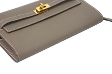 Load image into Gallery viewer, 極美品 エルメス HERMES 二つ折り財布 ケリーウォレット ケリー トゥーゴー エトゥープ ゴールド金具 B刻印 中古 4c072643