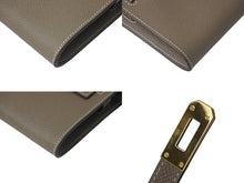Load image into Gallery viewer, 極美品 エルメス HERMES 二つ折り財布 ケリーウォレット ケリー トゥーゴー エトゥープ ゴールド金具 B刻印 中古 4c072643
