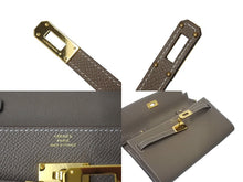 Load image into Gallery viewer, 極美品 エルメス HERMES 二つ折り財布 ケリーウォレット ケリー トゥーゴー エトゥープ ゴールド金具 B刻印 中古 4c072643